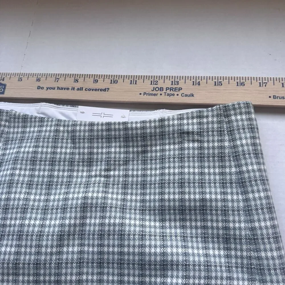 Liverpool Los Angeles Knit Pencil Knee Skirt NWT 12 Blue White Plaid Work Career